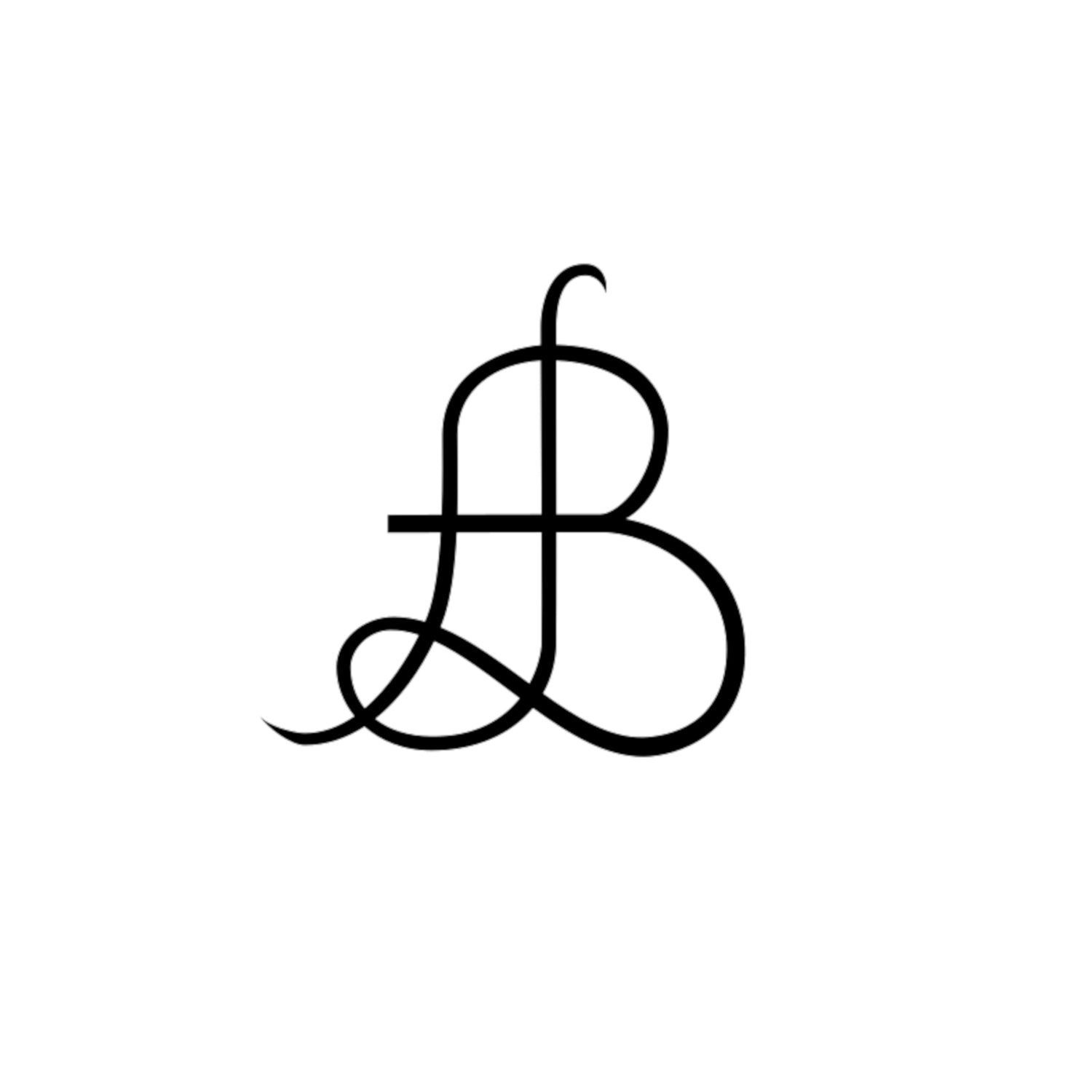 Logo en haute définition de la marque de montre A.L.B. Le logo représente les trois lettres enlacées